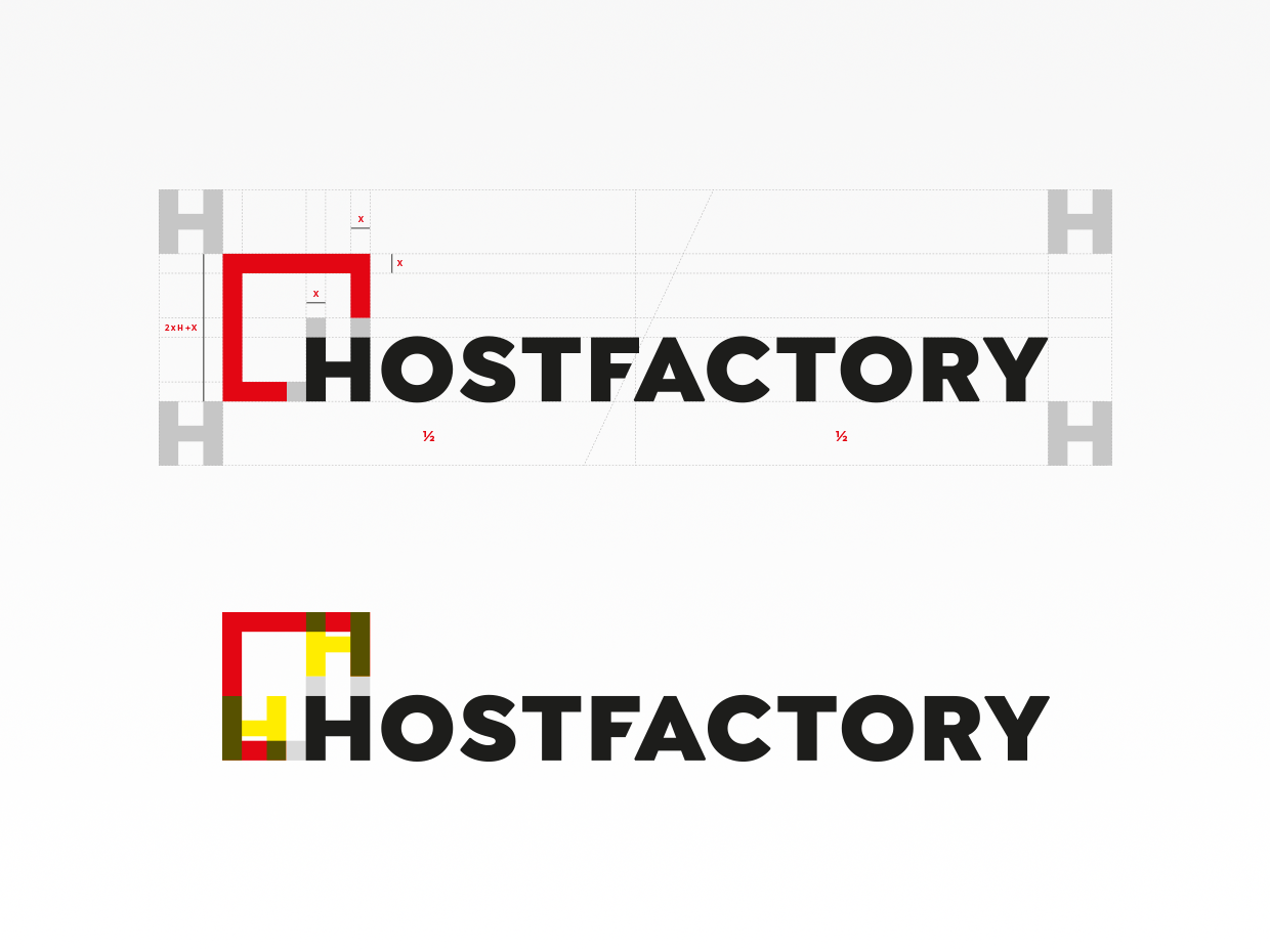 Logokonstruktion - Logo-Guidelines - Hostfactory